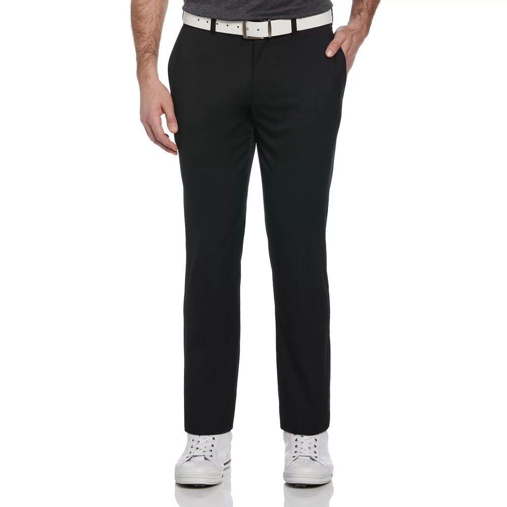 Grand Slam Mens Black Flat Front Performance Golf Pants 38x32 Stretch Technical